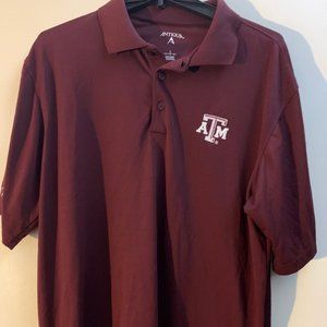 Antigua Texas A&M AGGIES  Polo Golf Shirt Sz L